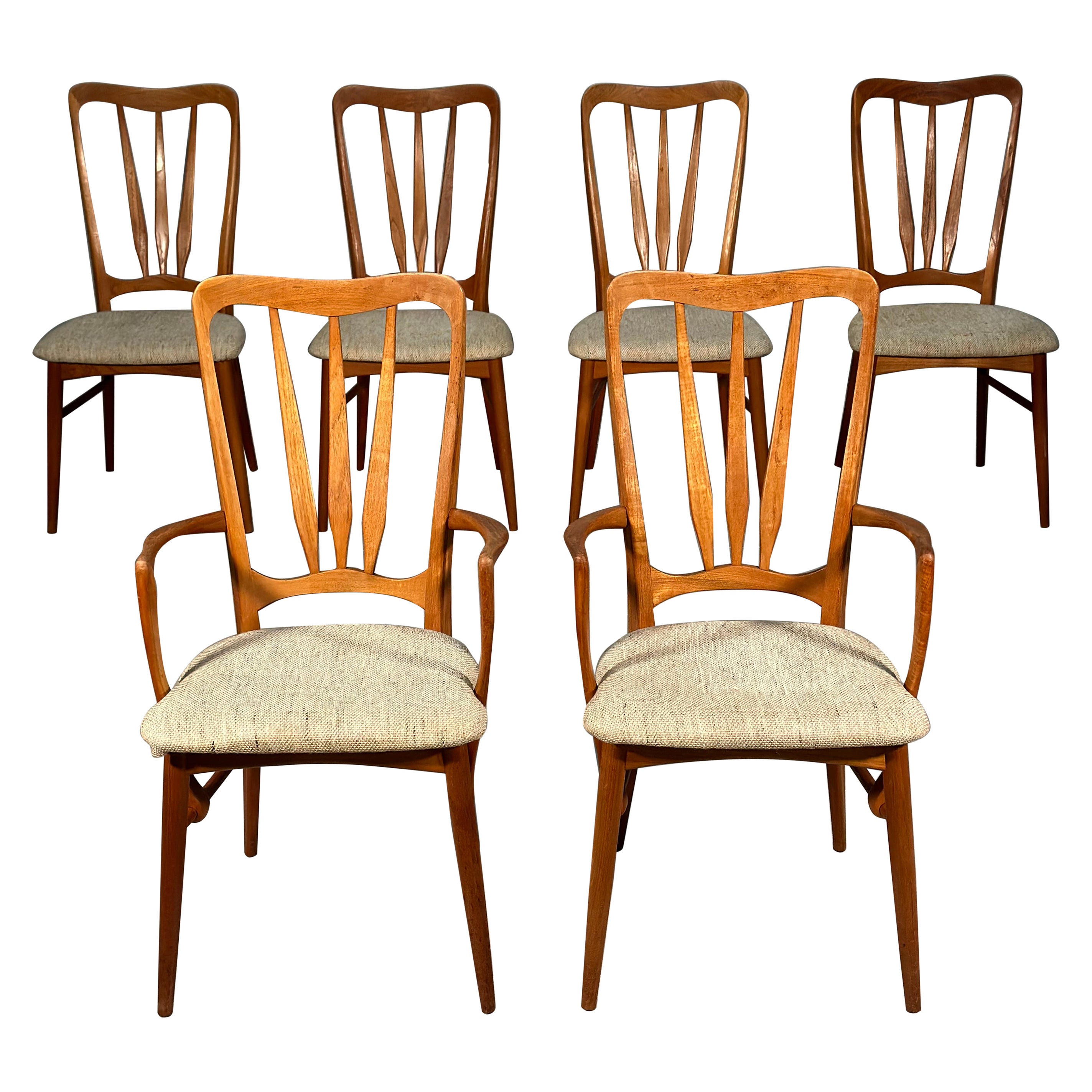 Set Of 6 Danish Teak Ingrid Dining Chairs By Niels Koefoed