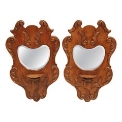 Antique Pair of English Carved Wall Mirrors