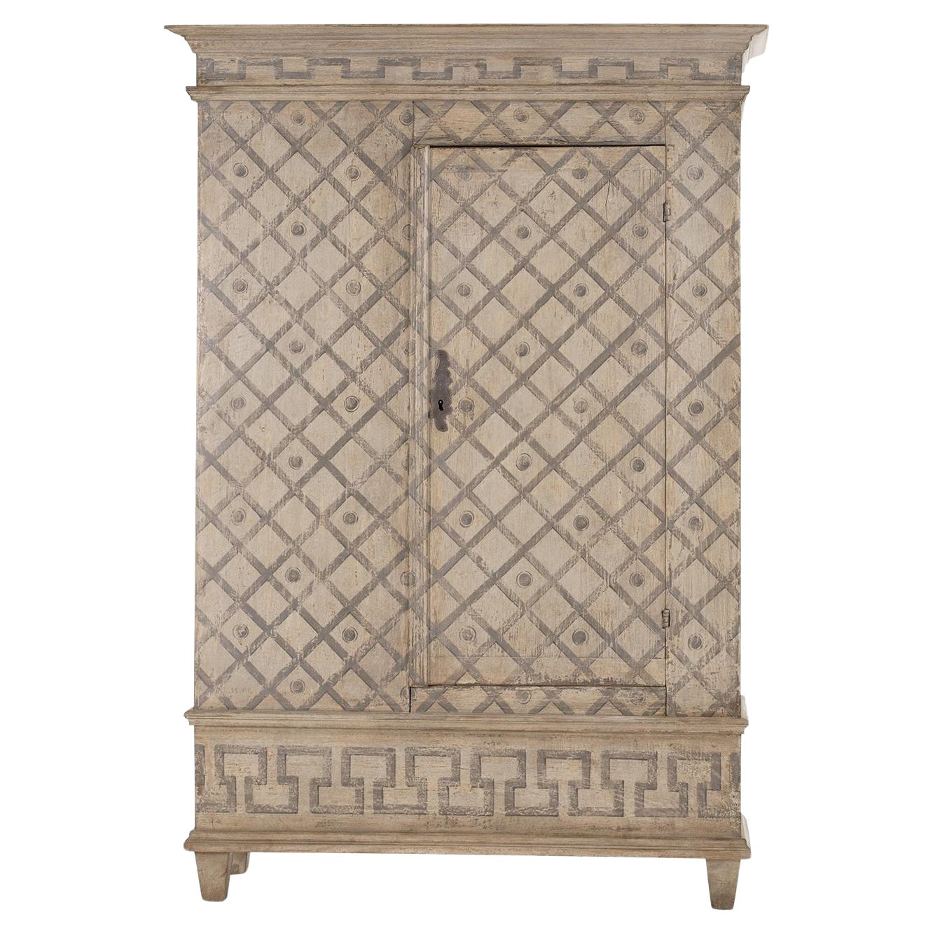 Armoire in legno di noce dipinto dell'Arte Povera del XIX secolo - Mobile toscano antico