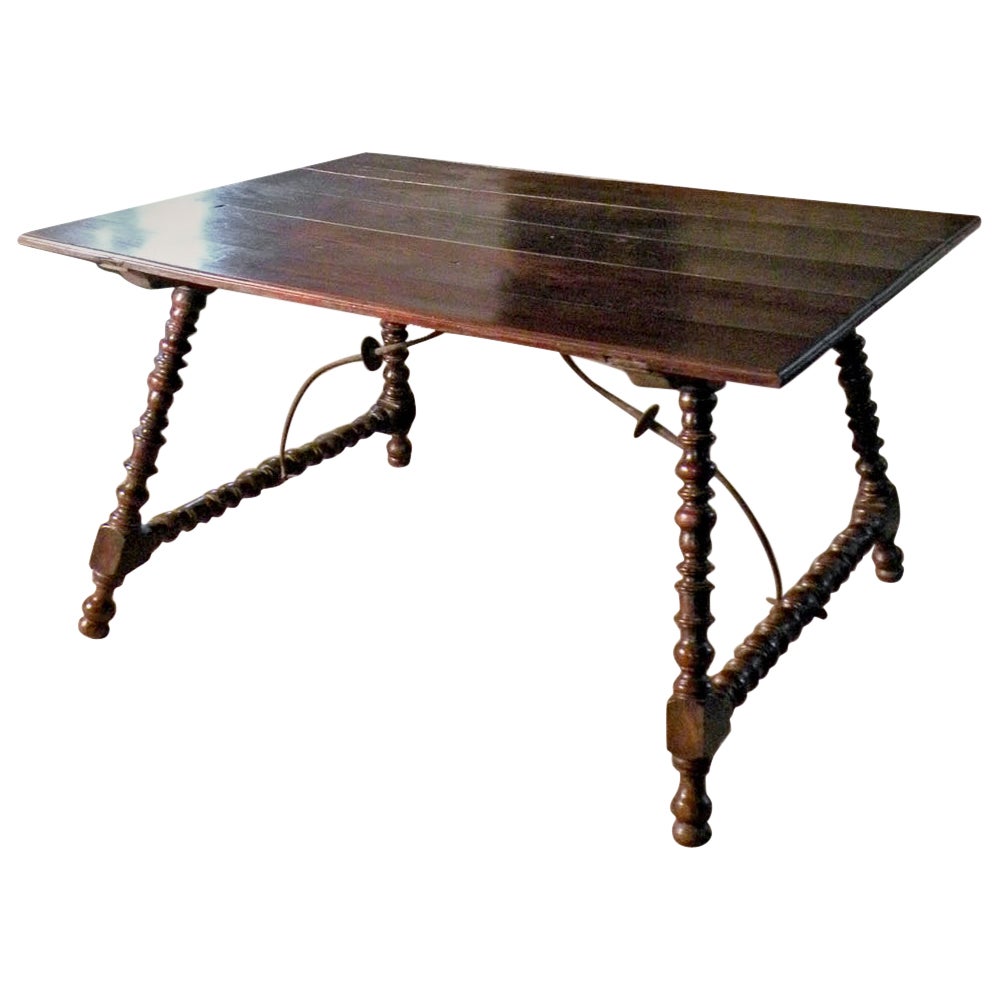 Rustic Spanish 18th Century Chestnut Dining or Center Table