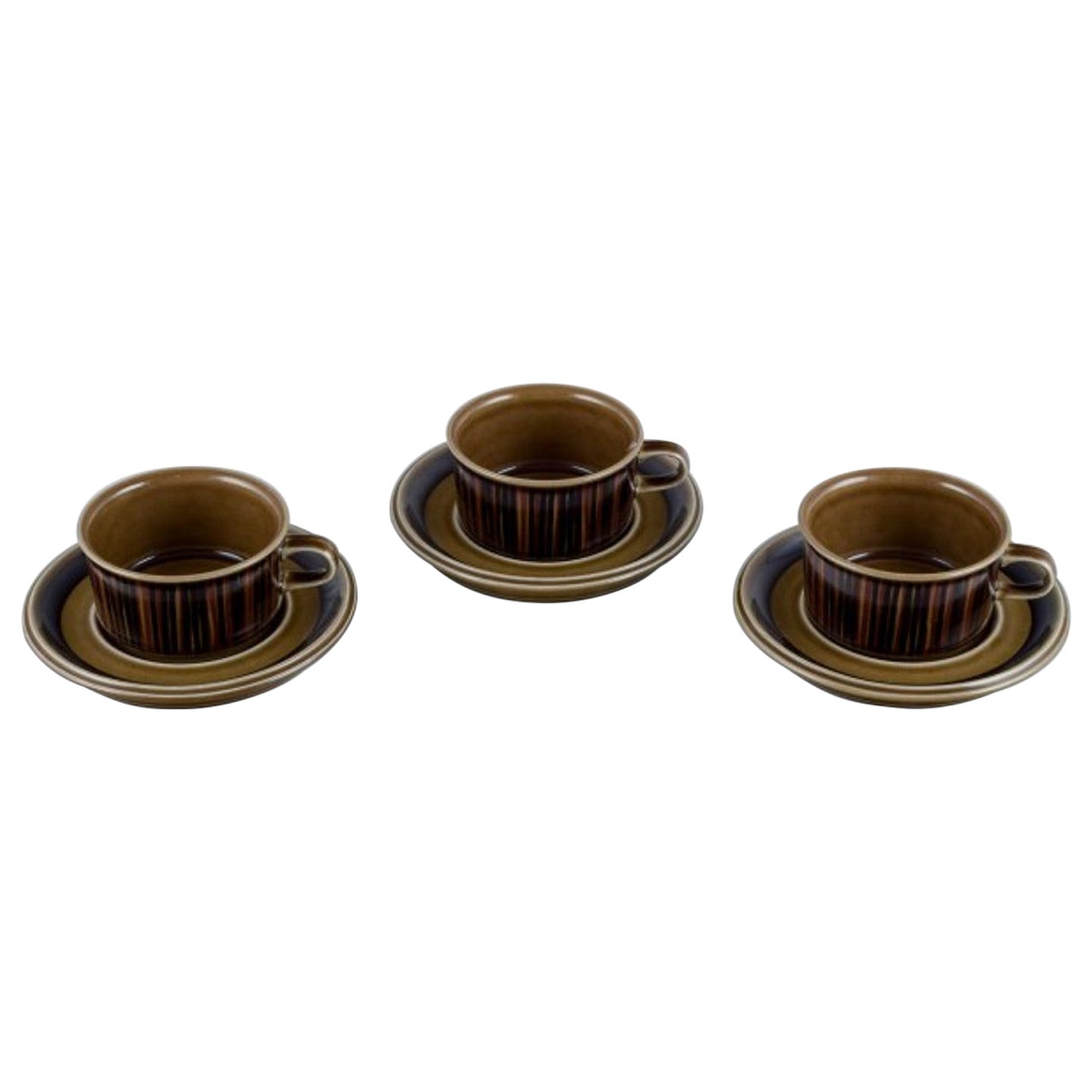 Gunvor Olin-Grönqvist for Arabia, "Cosmos, three sets of tea cups with  saucers