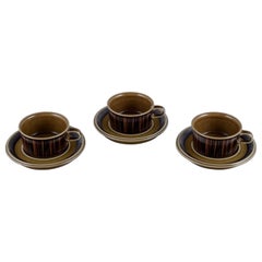Gunvor Olin-Grönqvist for Arabia, "Cosmos, three sets of tea cups with  saucers