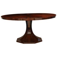 Art Deco Round Pedestal Dining Table in Black Forest Walnut Circa 1938