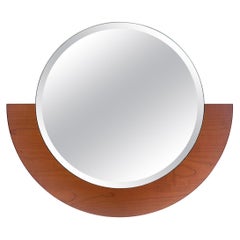 Beveled Wall Mirror with Wood Frame