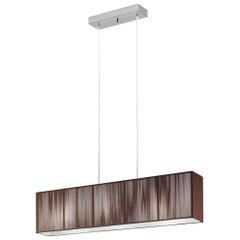 Axolight Clavius Large Pendant Lamp in Tobacco Lampshade with Chrome Finish