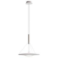 Axolight Manto Medium Pendant Light in White Fabric and Grey Finish