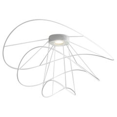 Axolight Hoops 3 Medium Flush Mount Ceiling Lamp in White by Giovanni Barbato