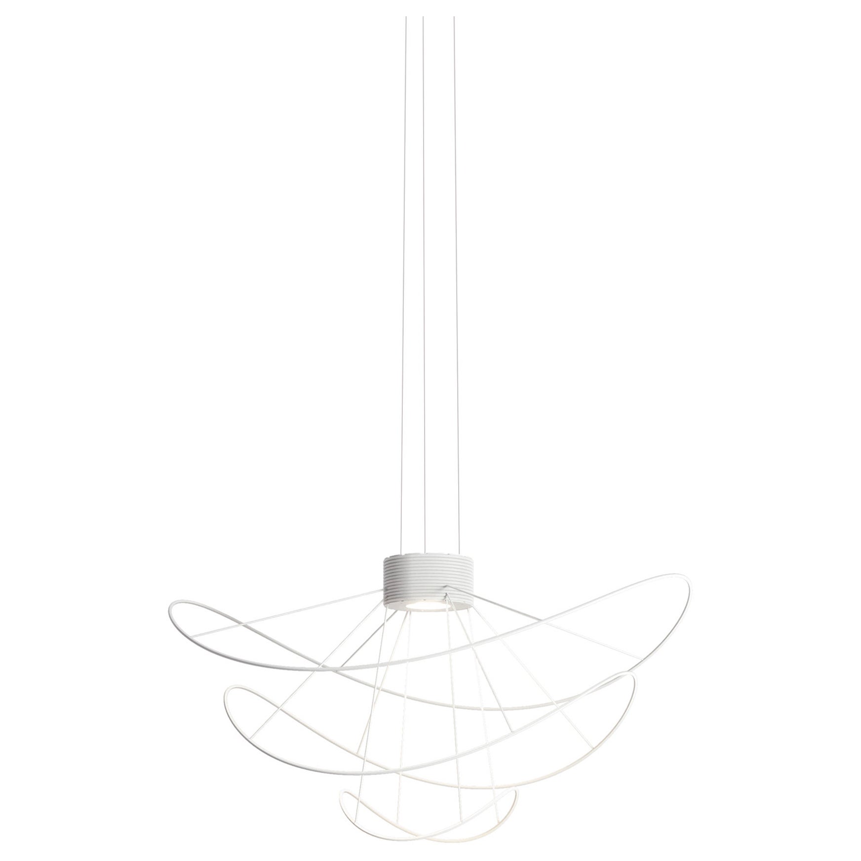 Axolight Hoops 3 Medium Pendant Lamp in White by Giovanni Barbato For Sale