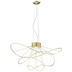 Axolight Hoops 3 lampe à suspension moyenne en or de Giovanni Barbato