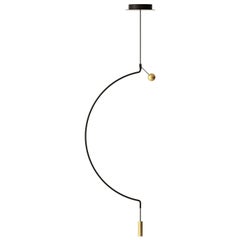 Axolight Liaison Model G1 Pendant Lamp in Black/Gold by Sara Moroni