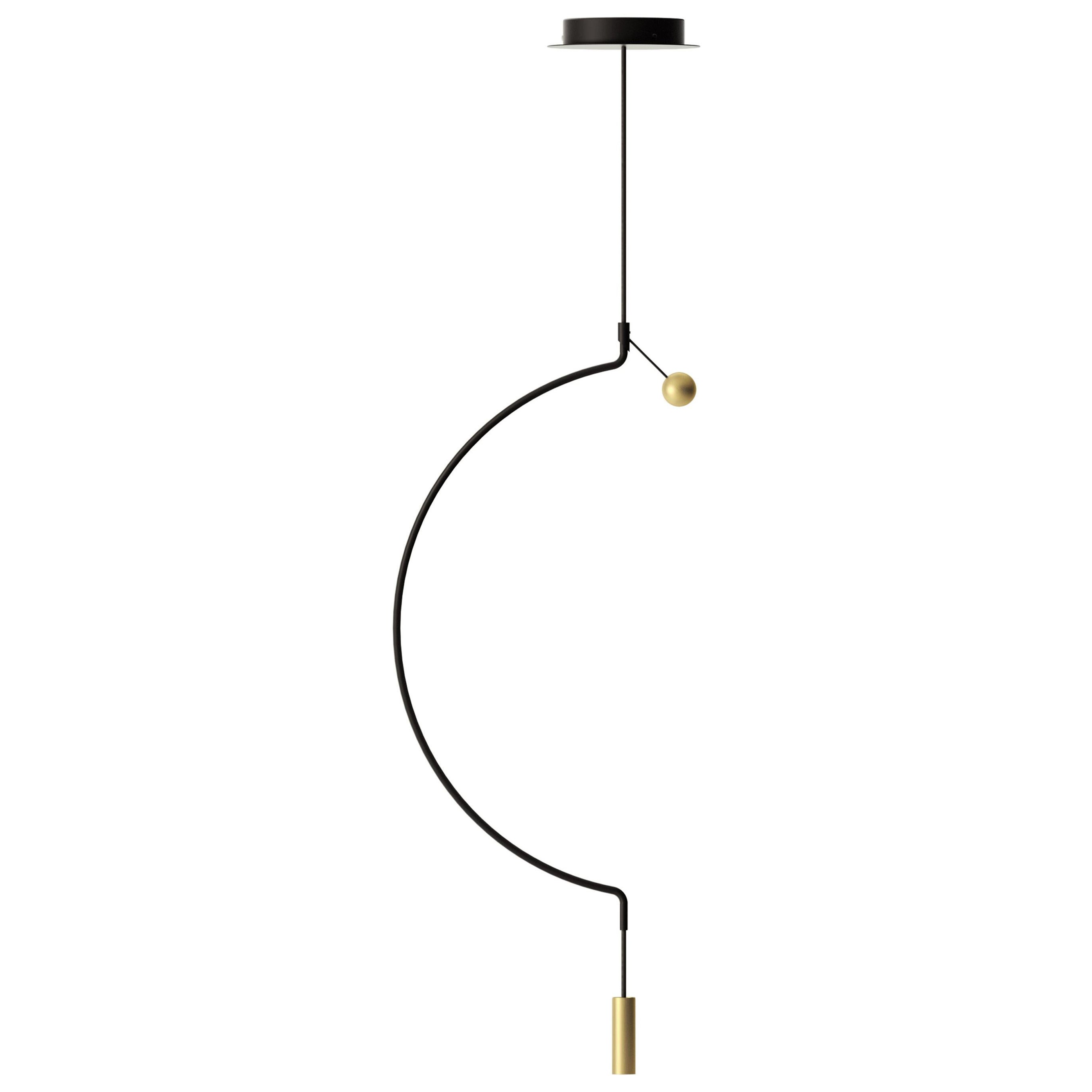Axolight Liaison Model M1 Pendant Lamp in Black/Gold by Sara Moroni For Sale