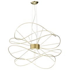 Axolight Hoops 4 Large Pendant Lamp in Gold by Giovanni Barbato