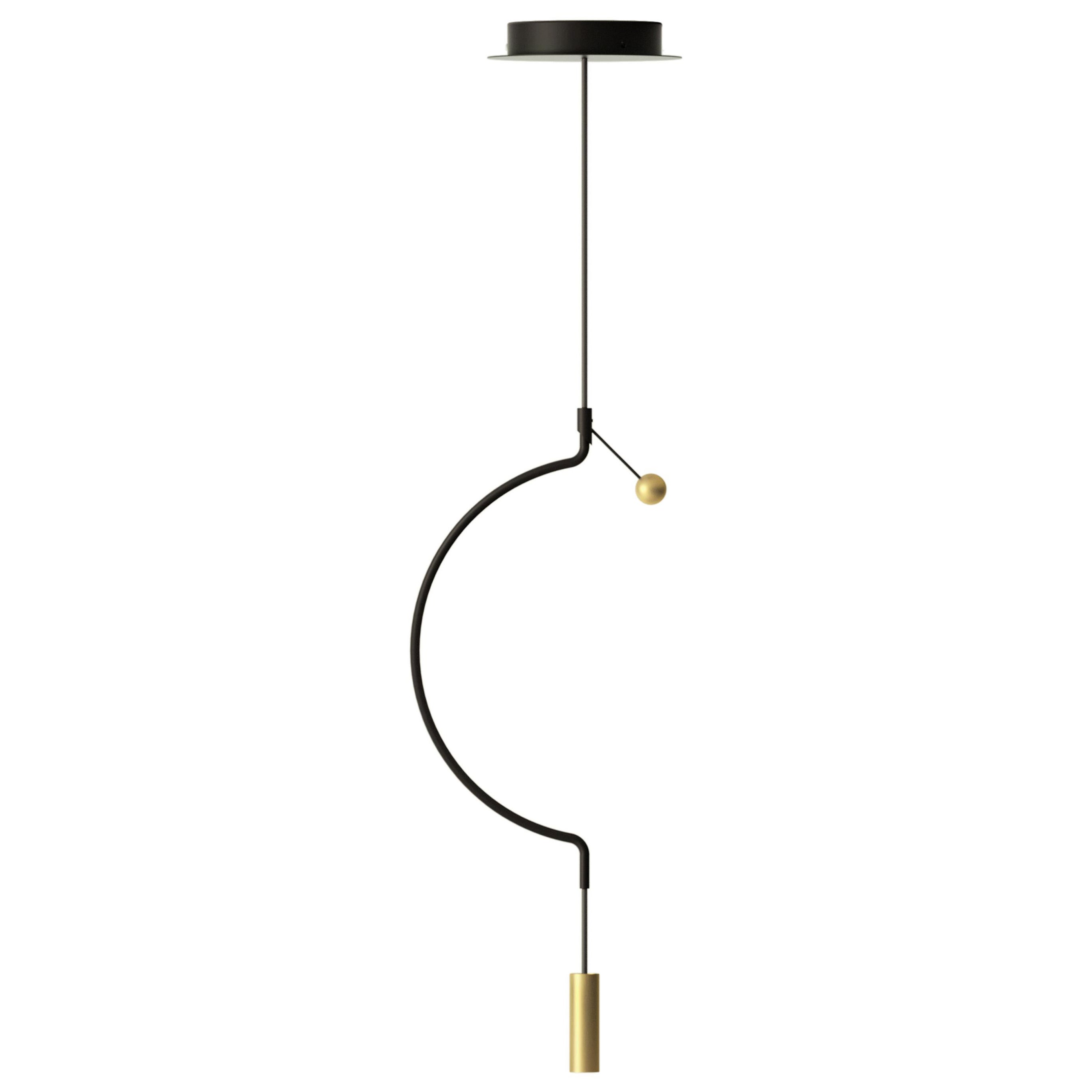 Axolight Lampe à suspension Liaison Model P1 en noir/doré par Sara Moroni en vente