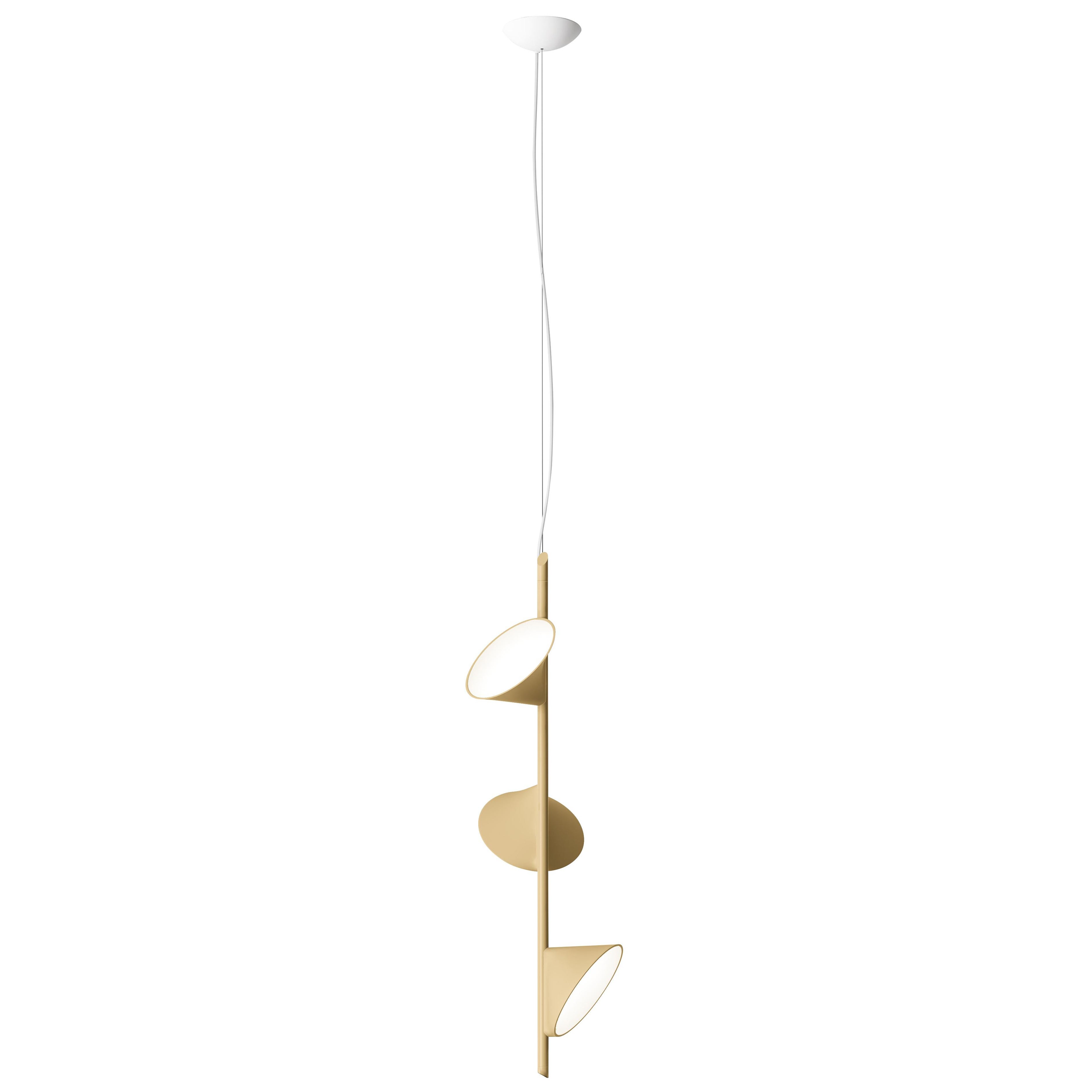 Axolight Orchid 3 Light Pendant Lamp with Aluminum Body in Sand by Rainer Mutsch