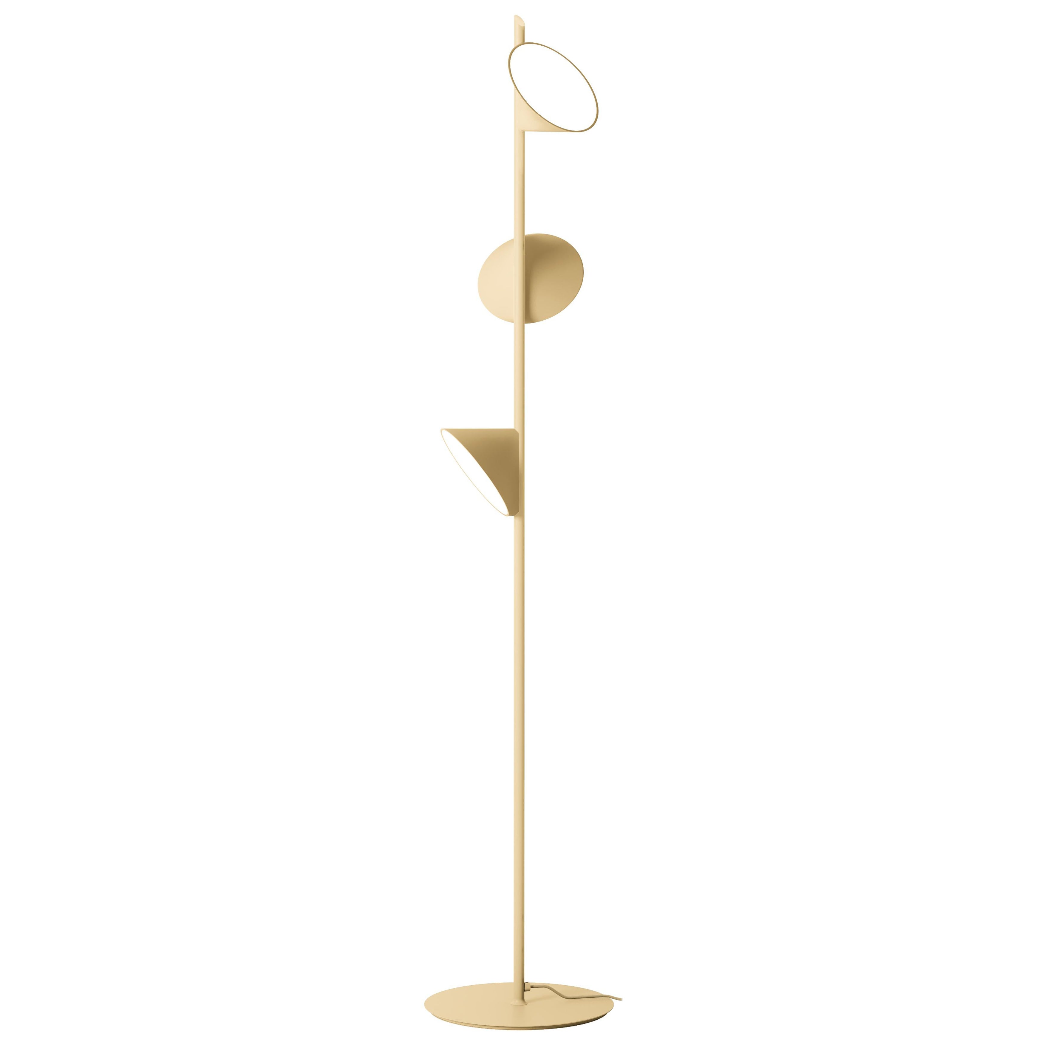 Axolight Orchid Floor Lamp with Aluminum Body in Sand by Rainer Mutsch