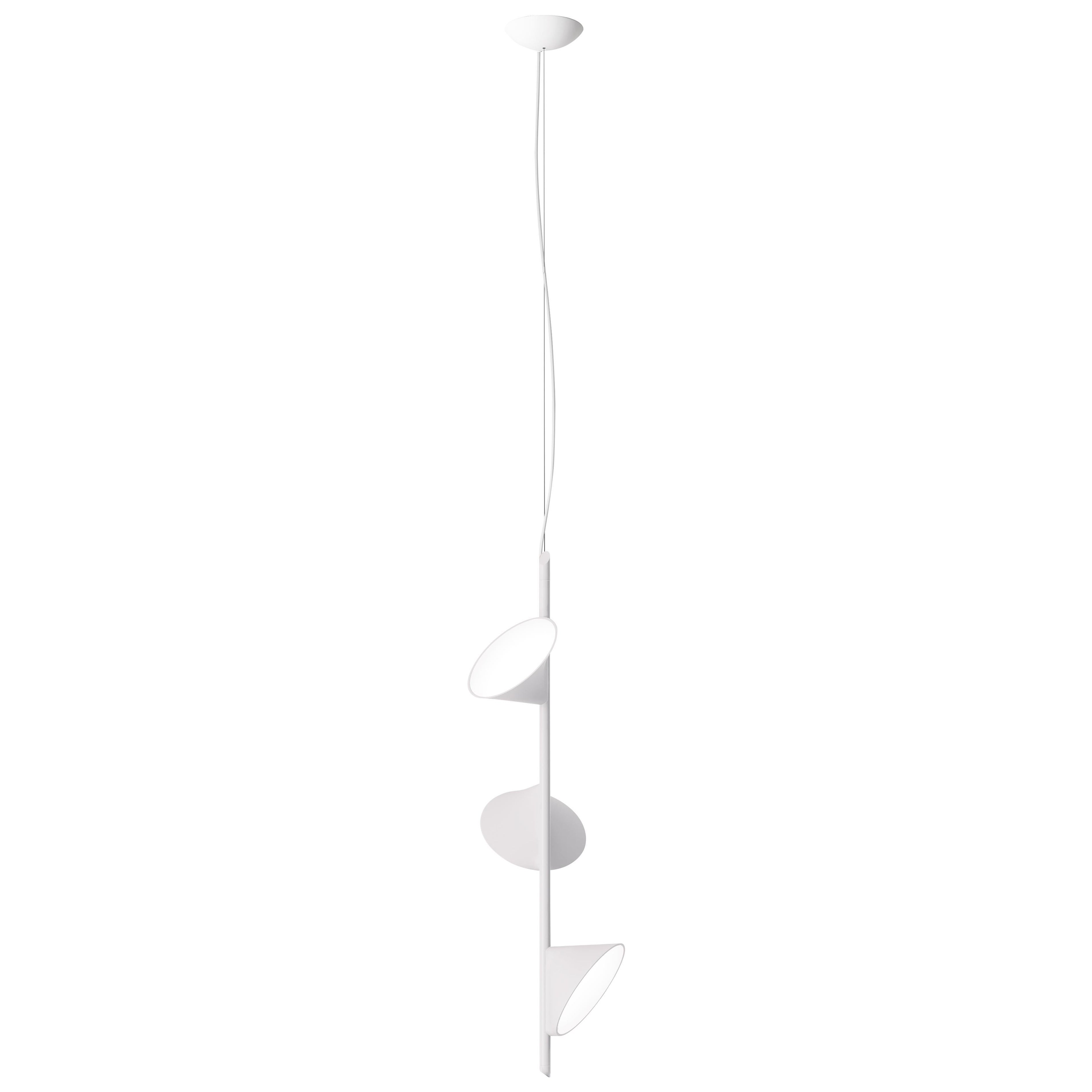 Axolight Orchid 3 Light Pendant Lamp with Aluminum Body in White byRainer Mutsch For Sale