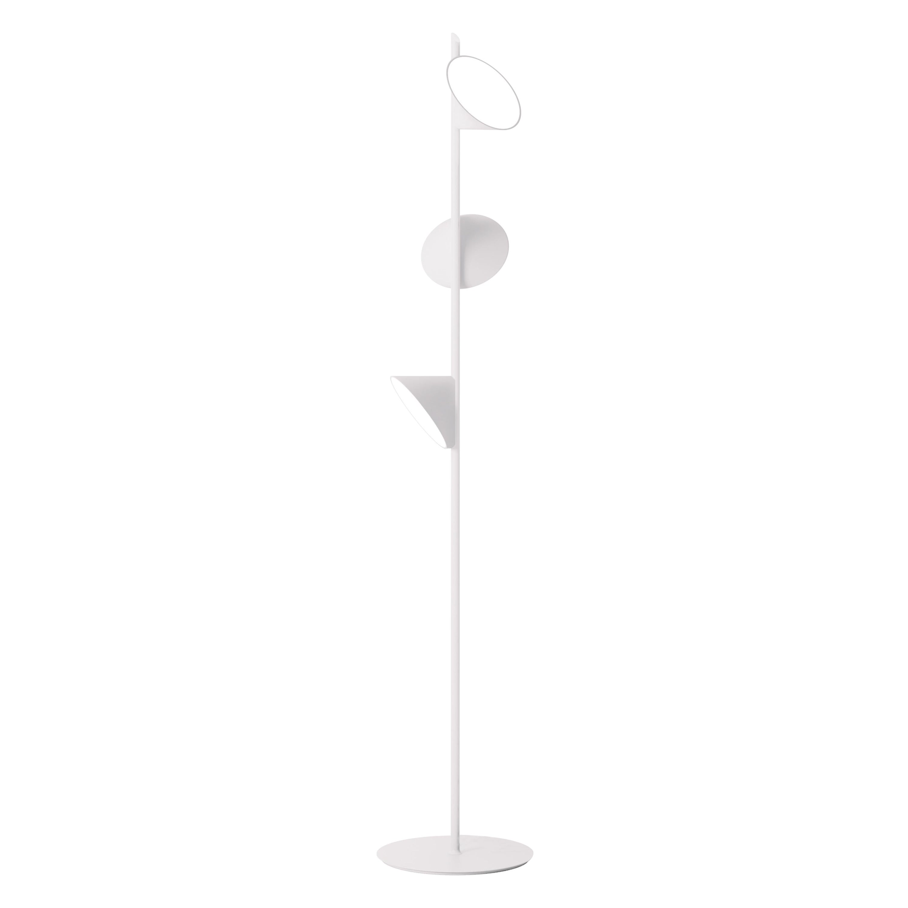 Axolight Orchid Floor Lamp with Aluminum Body in White by Rainer Mutsch