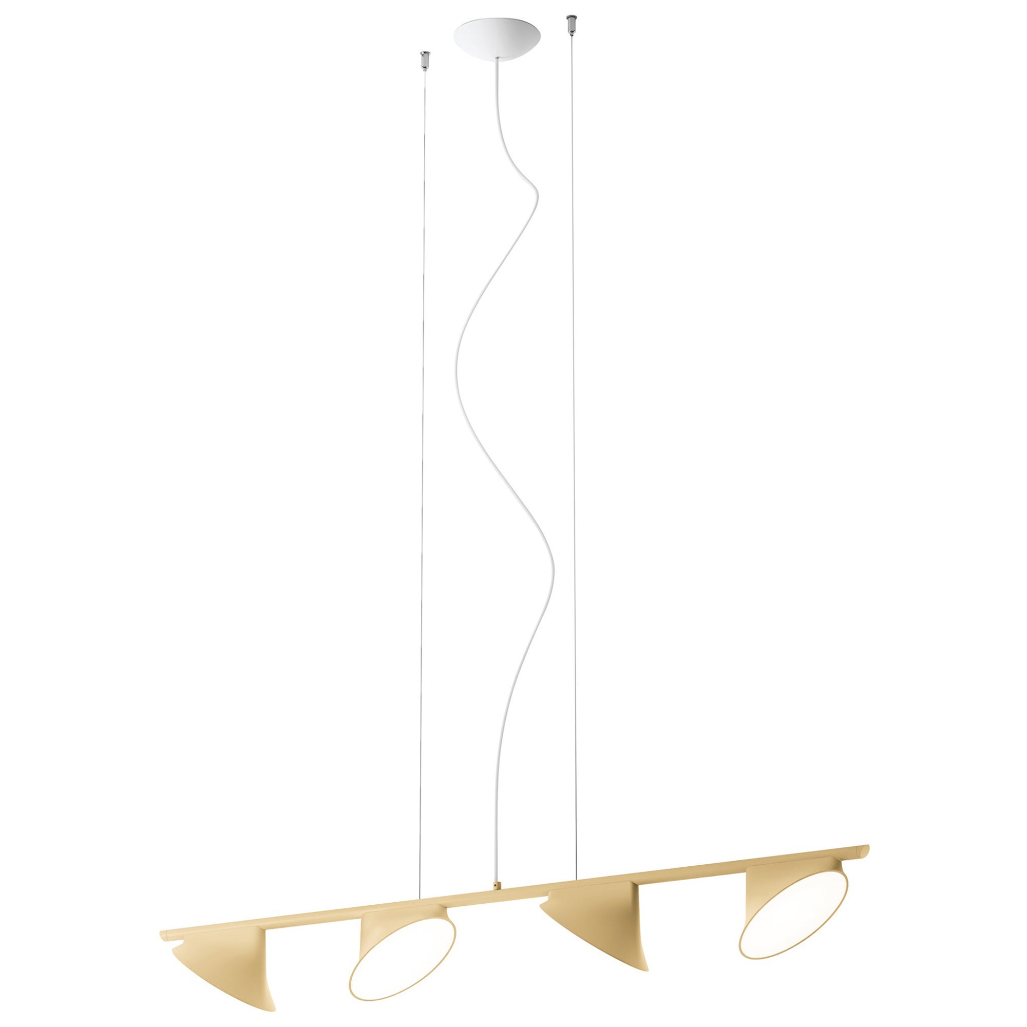 Axolight Orchid 4 Light Suspension Lamp with Aluminum Body in Sand by Rainer Mutsch