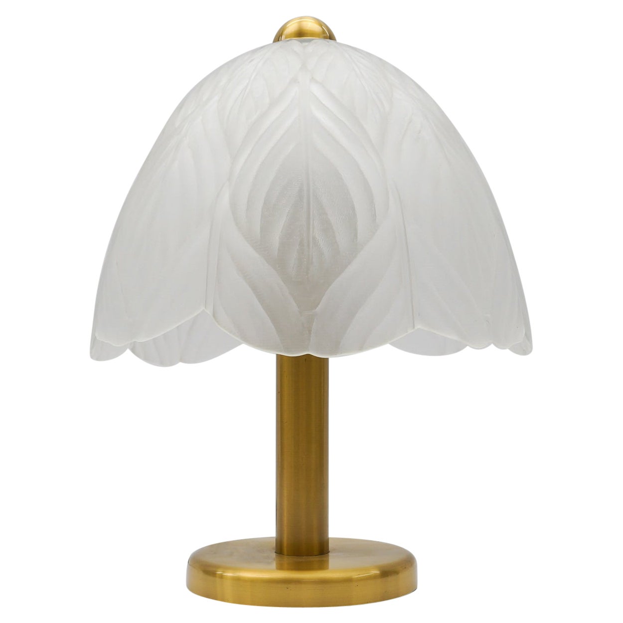 Lovely Satin Glass Table Lamp by Peill & Putzler, 1960s For Sale