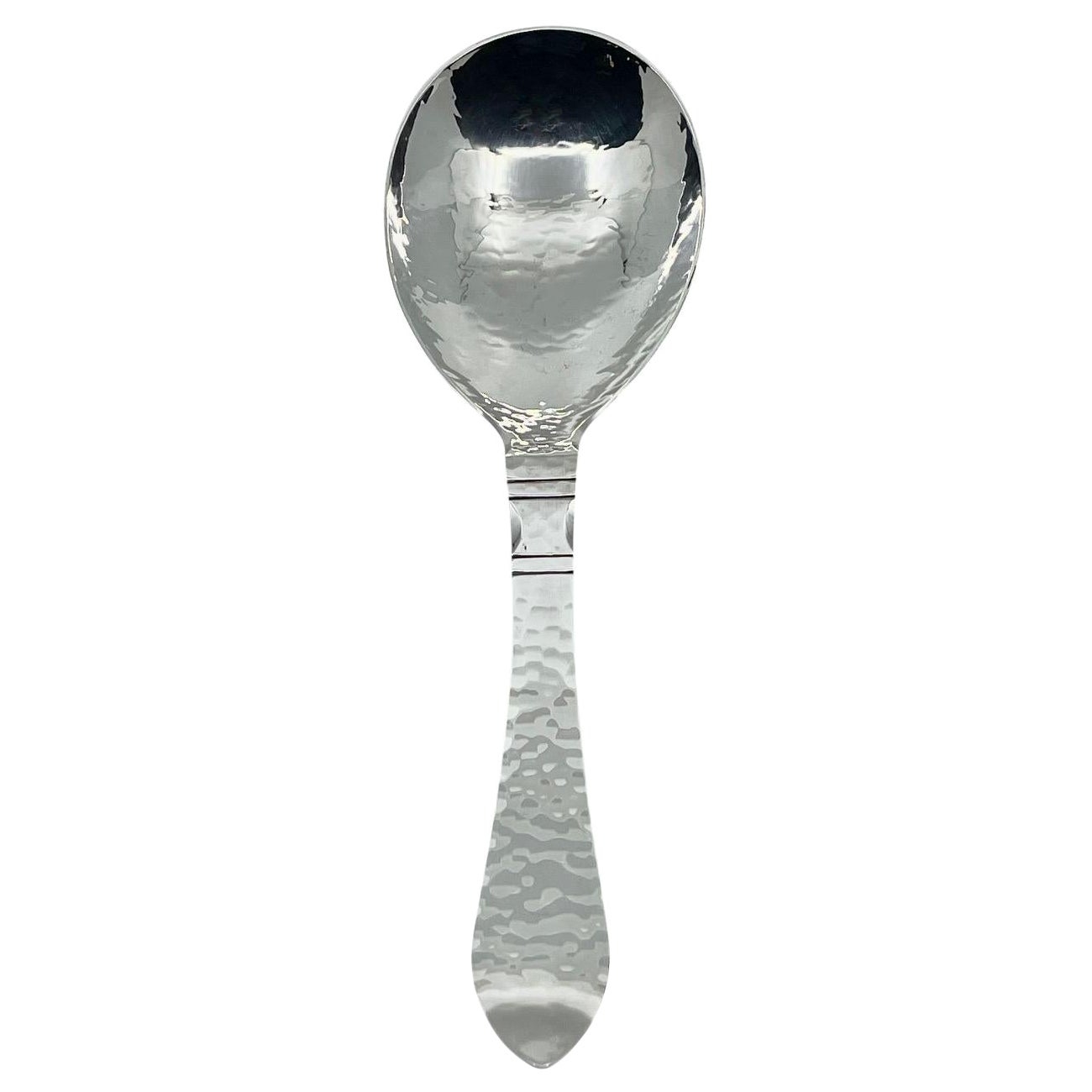 Georg Jensen Continental Sterling Silver Medium Serving Spoon 113 For Sale