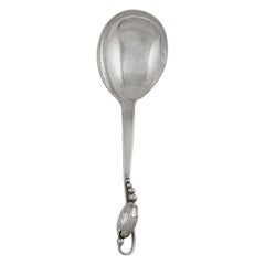 Vintage Georg Jensen Blossom Sterling Silver Serving Spoon Small 115