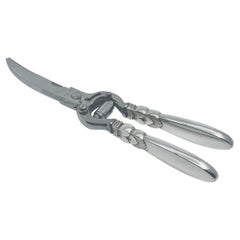 Used Georg Jensen Cactus Sterling Silver and Stainless Poultry Shears 123