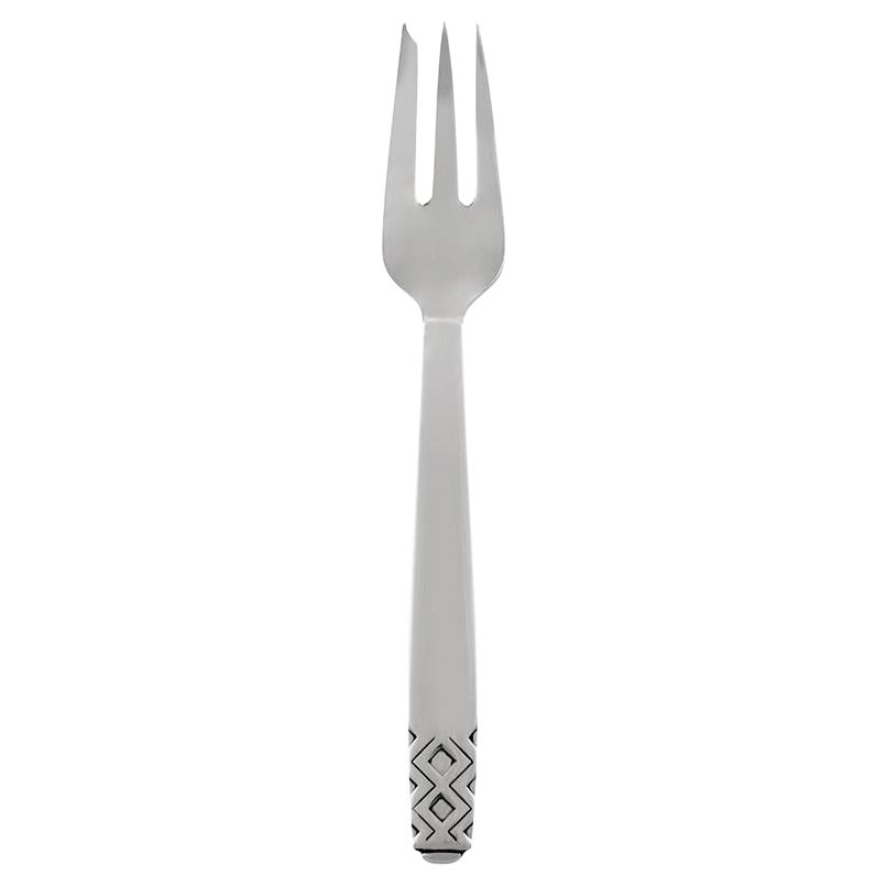 Georg Jensen Sterling Silver Mayan Pastry Fork 043 For Sale
