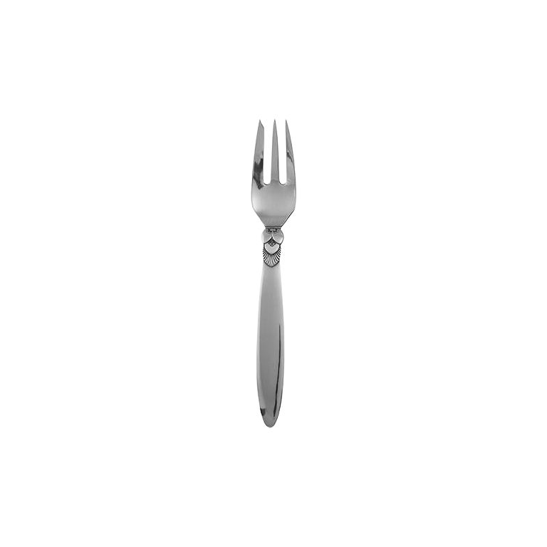 Georg Jensen Large Cactus Sterling Silver Cake Fork 044 For Sale