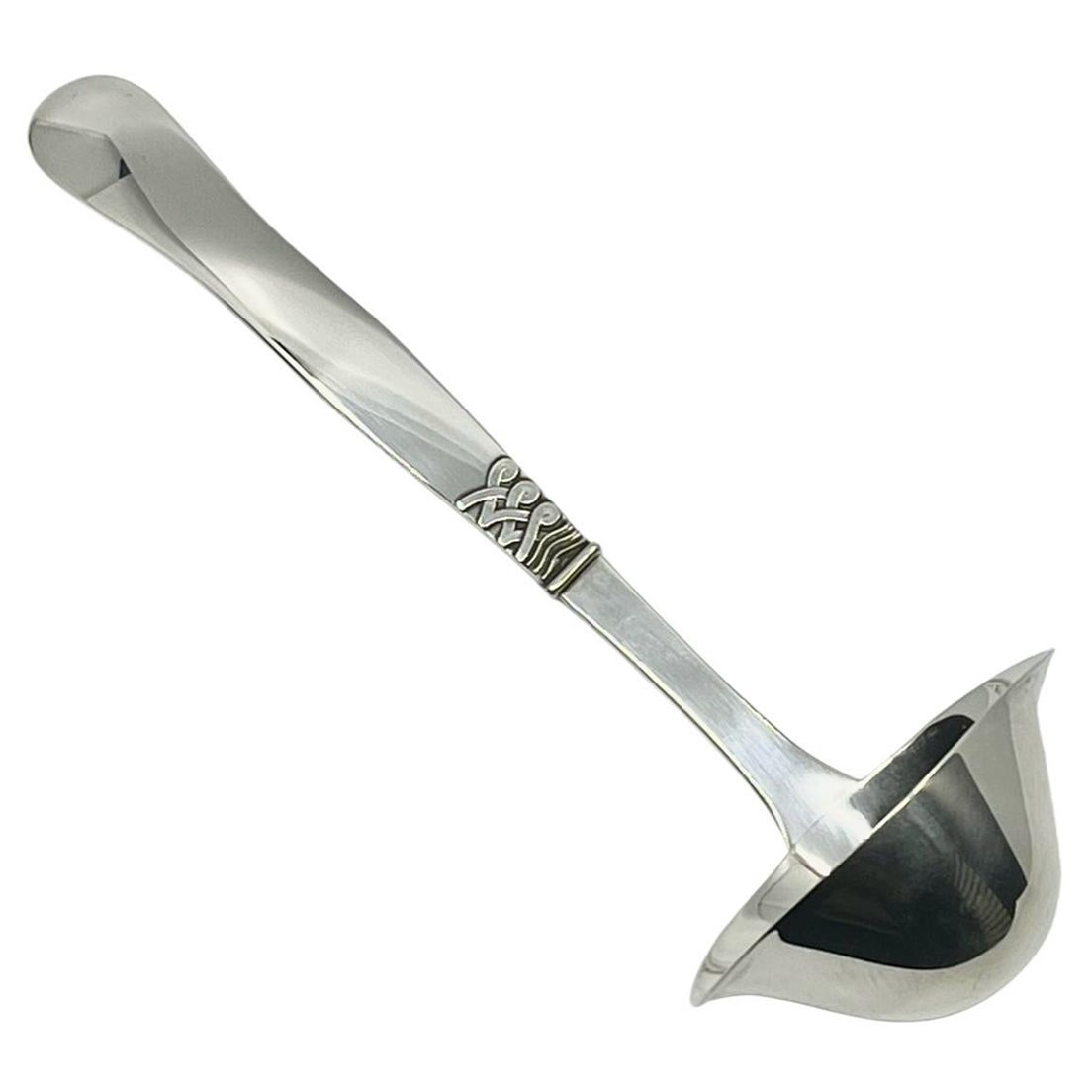 Georg Jensen Sterling Silver Ladby Sterling Silver Gravy Ladle 153 For Sale