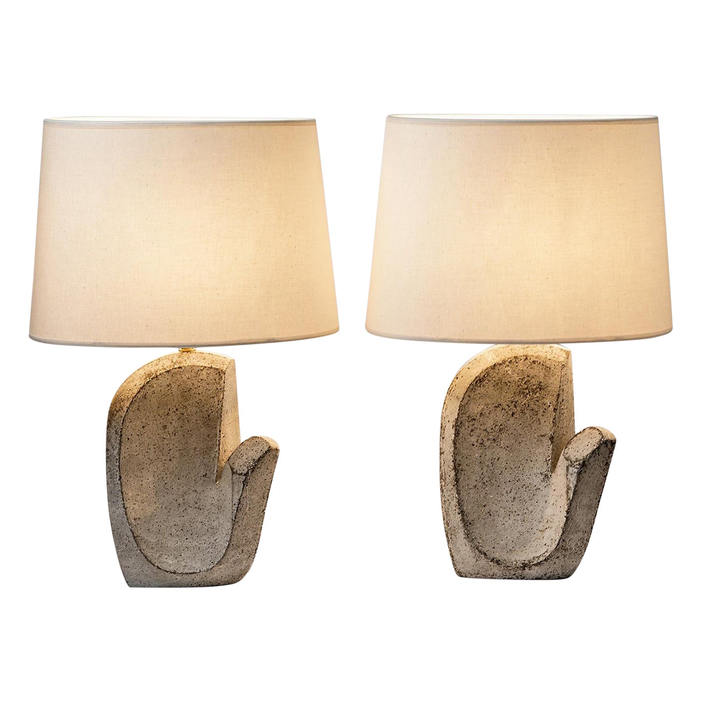 Pair of Ceramic Table Lamps by Maarten Stuer, circa 2021 For Sale