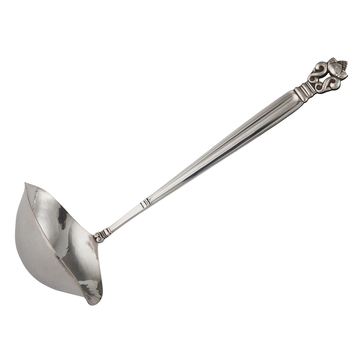 Georg Jensen Acorn Sterling Silver Gravy Ladle 153 For Sale