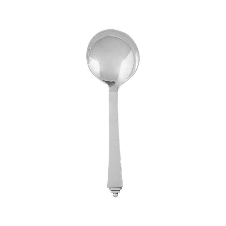 Georg Jensen Sterling Silver Pyramid Round Soup Spoon 051