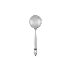 Vintage Georg Jensen Acorn Sterling Silver Soup Spoon Small 052