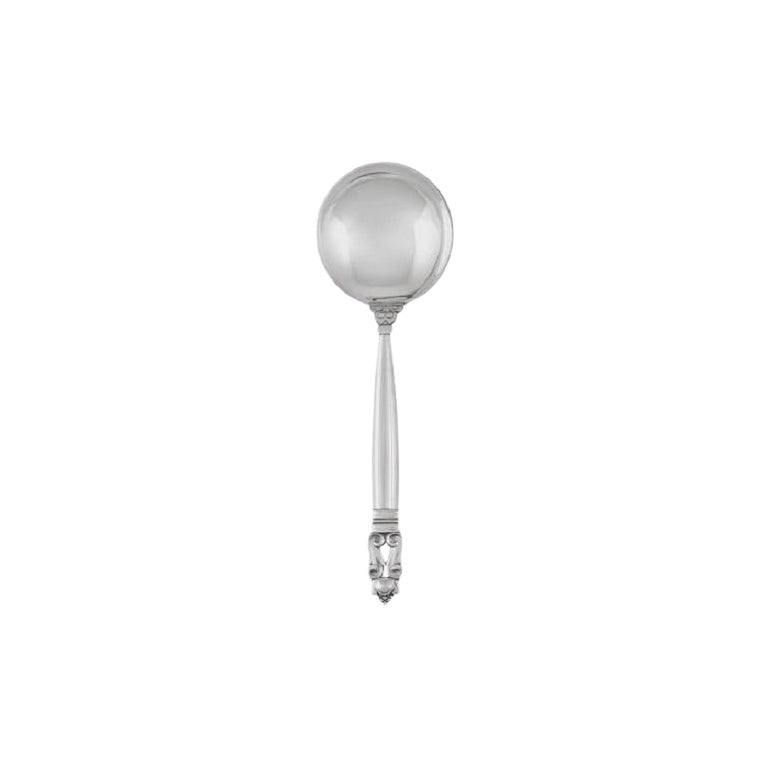 Georg Jensen Acorn Sterling Silver Bouillon Spoon 053 For Sale