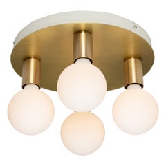 Four Sphere Brushed Brass Ceiling Light (plafonnier en laiton brossé)