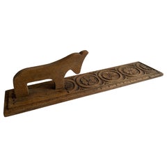 Scandinavian Folk Art Hand Carved Oak Mangle Board