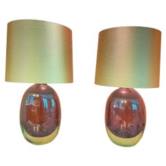Flavio Poli Seguso Glass Lamp Pair