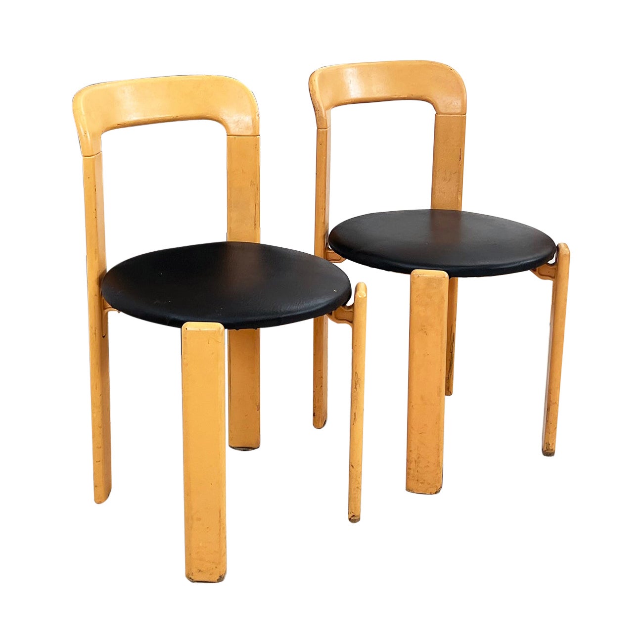 Postmodern 1970s Pair of 2 Chairs by Bruno Rey for Dietiker, 1970s