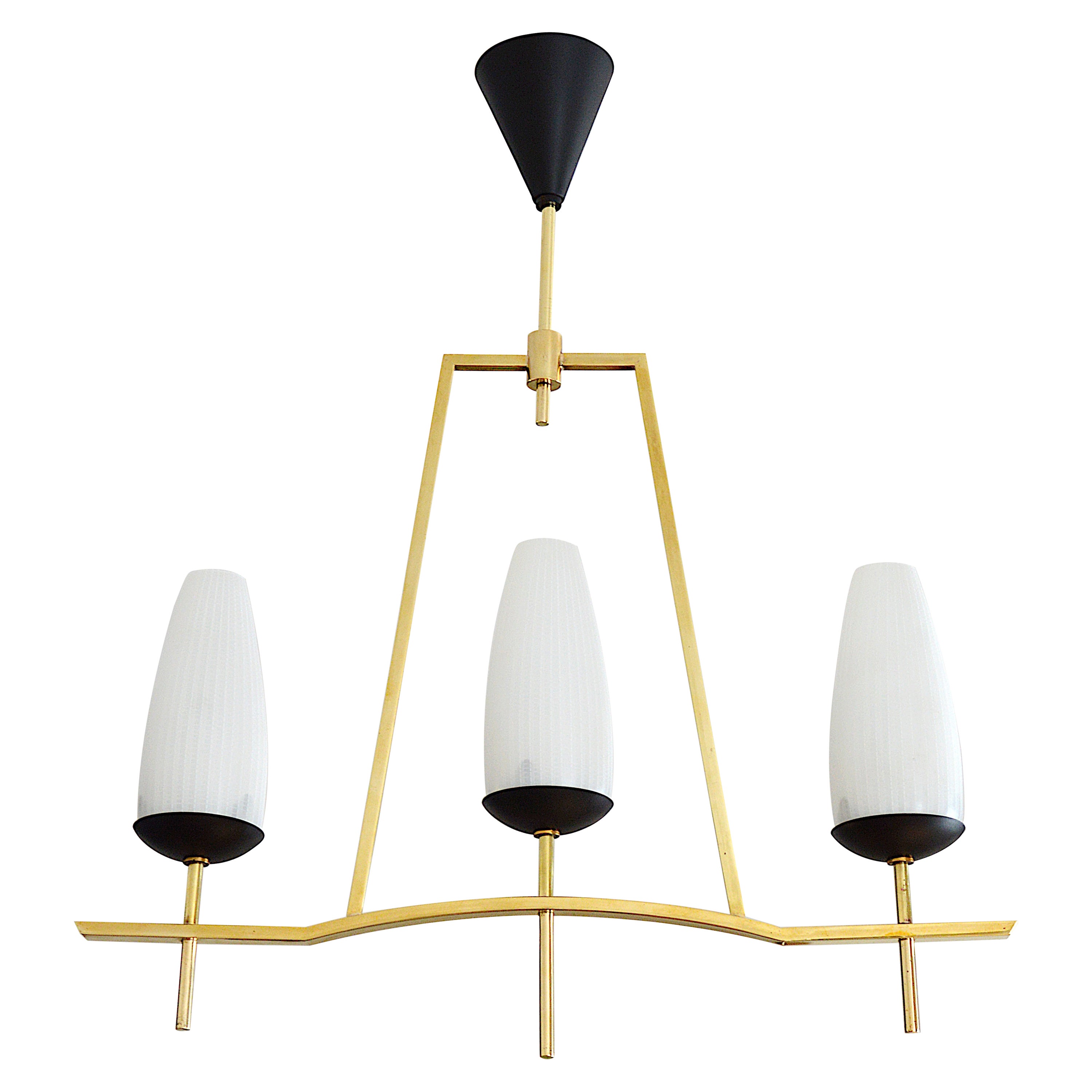 Lunel French Mid-Century Chandelier, 1950s For Sale
