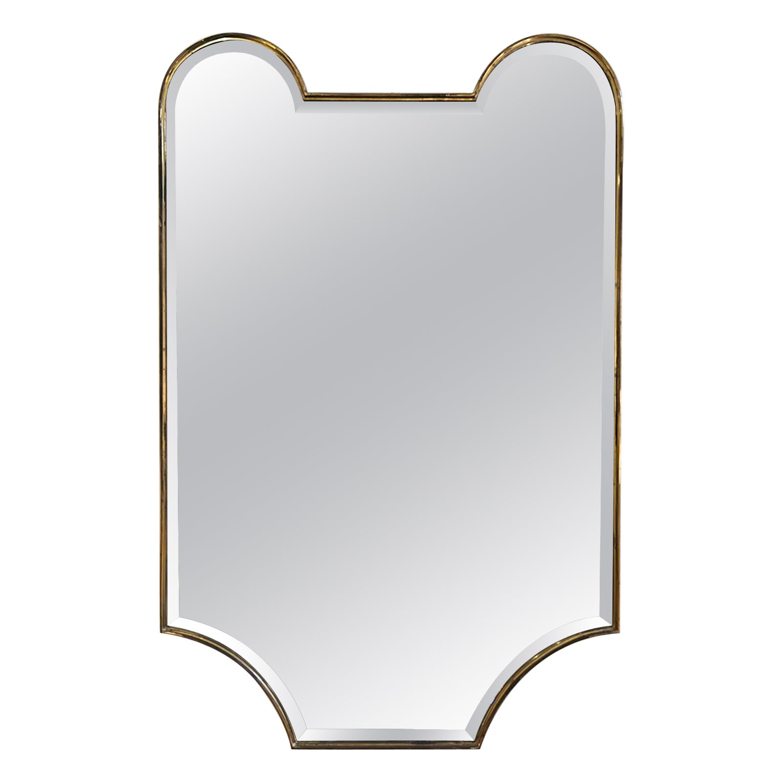 Brass Shield Bevelled Mirror