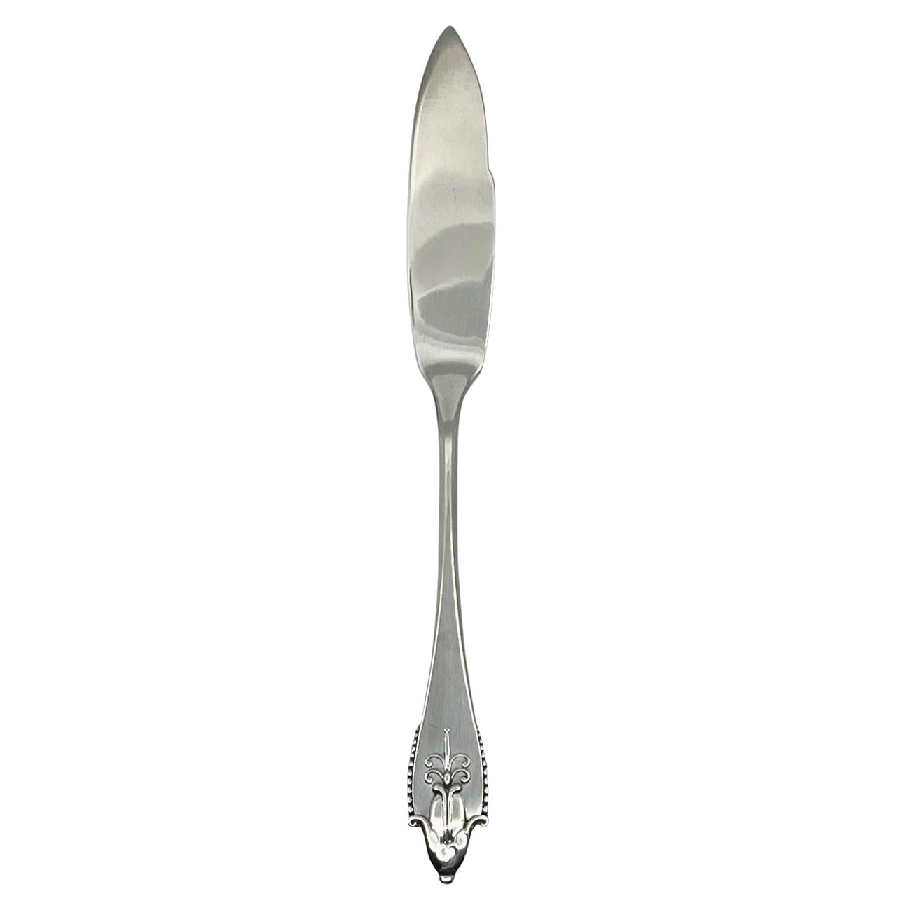 Georg Jensen Akkeleje Sterling Silver Fish Knife 062 For Sale