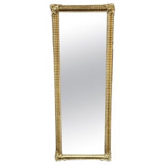 19th Century French Transitional Carved Giltwood Narrow Mirror