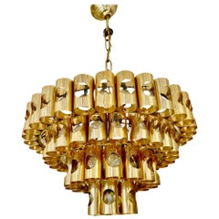Gaetano Sciolari chandelier bronze structure period 1970s
