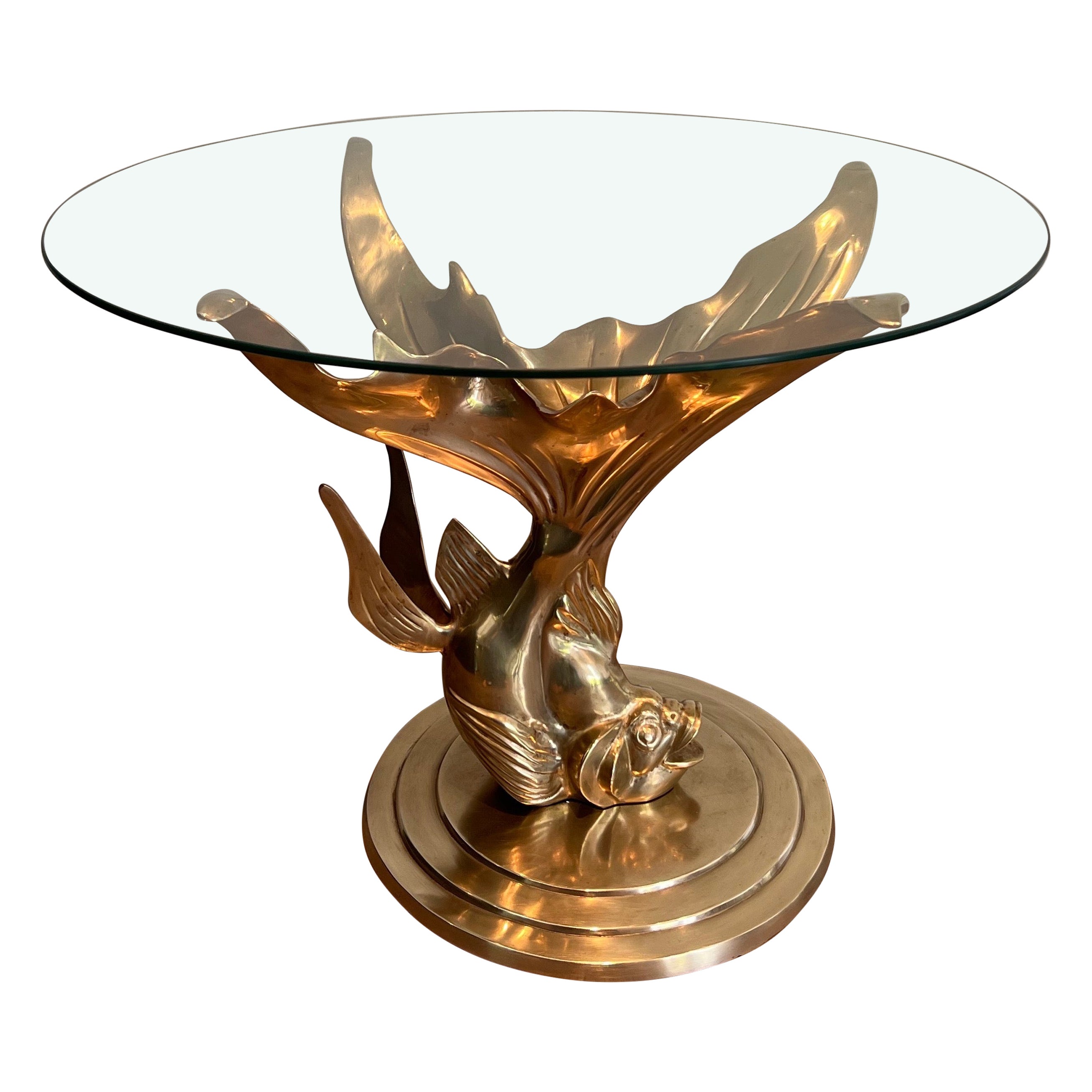 Brass Coffee Table representing a Fish For Sale