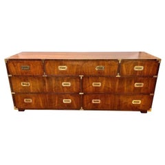 Lane Altavista Mid Century Modern Campaign Style Seven Drawer Dresser Chest