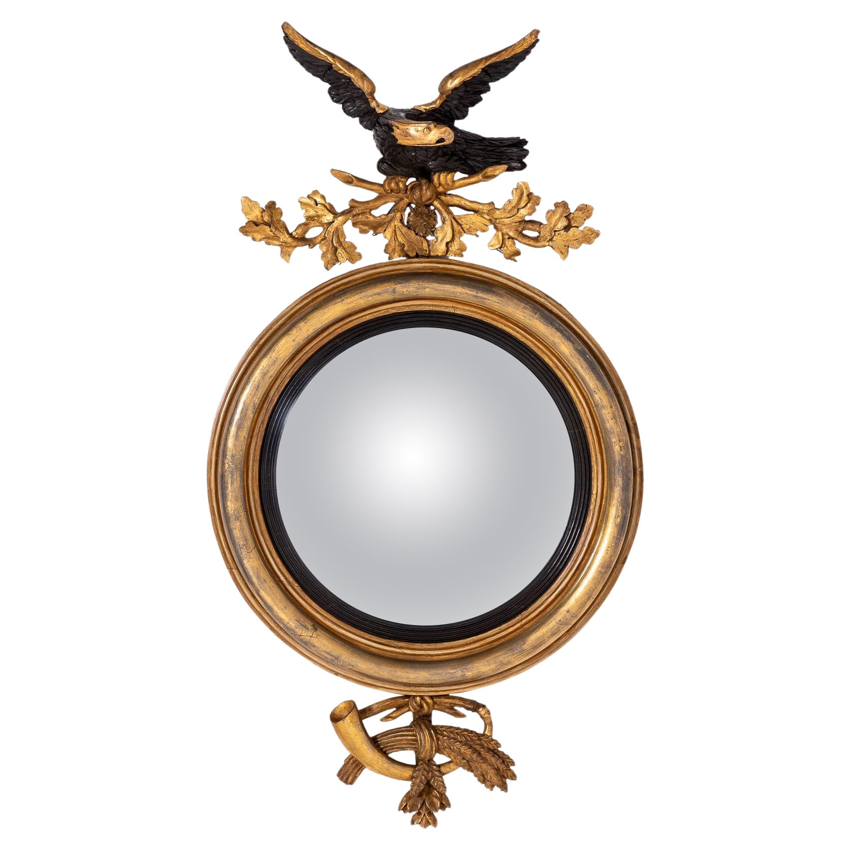19th Century Regency Gilt Convex Mirror