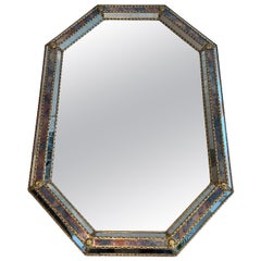 Rectangular Multi-Facets Mirror with Brass Garlands