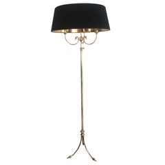 Swan Heads brass Floor Lamp by Maison Jansen