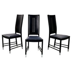 Austrian modern Chairs in black wood by Ernst W. Beranek for Thonet, 1990s