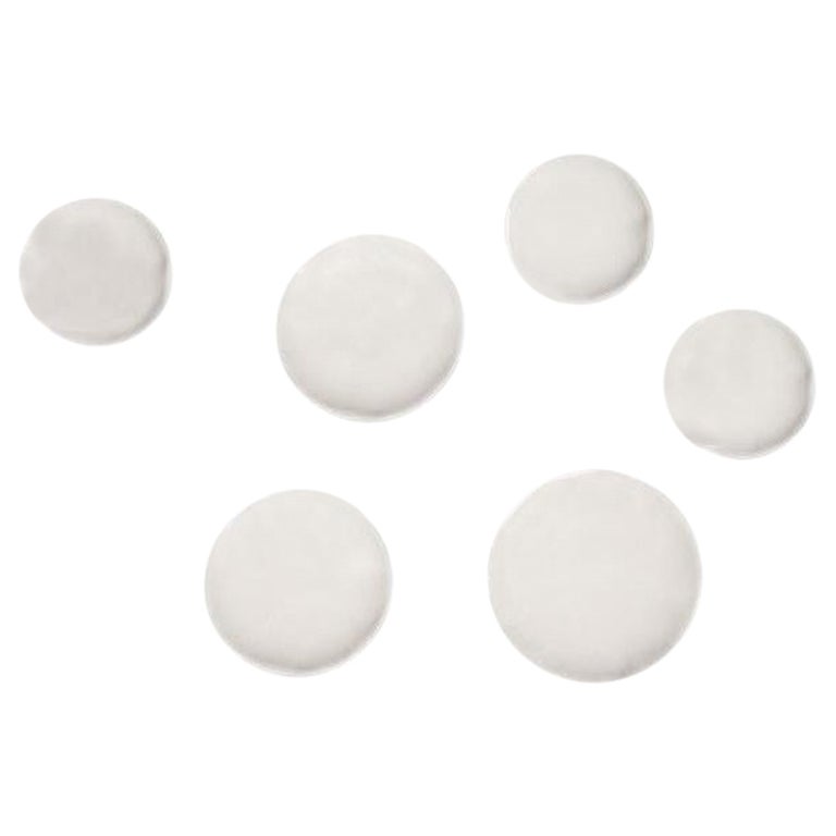 Set of 6 White Matt Pin Wall Decor by Zieta For Sale